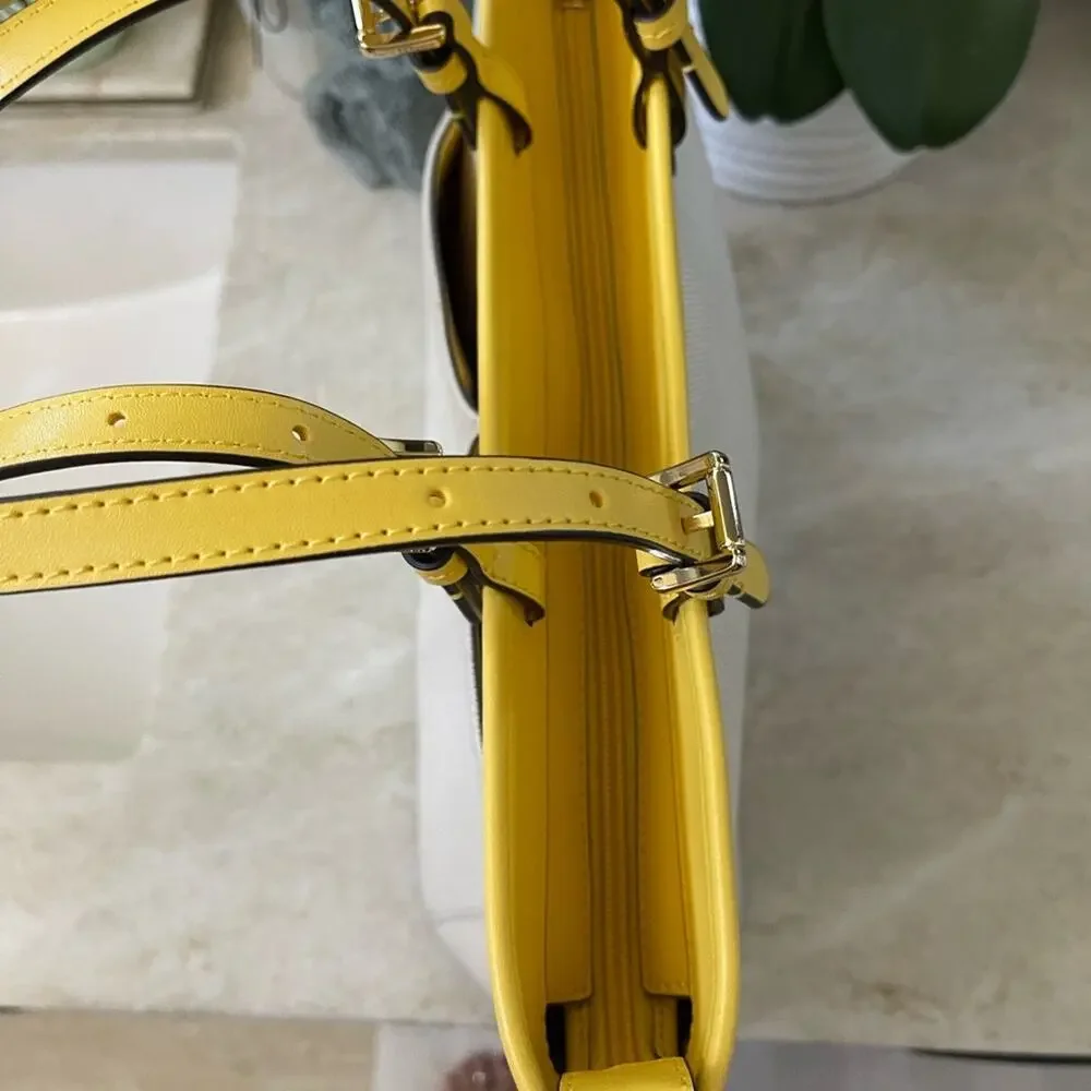 Michael Kors Cream and Yellow Leather Tote - Picture 8 of 15